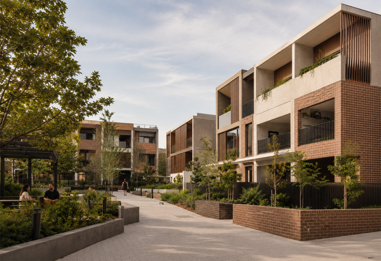 Clifton Hill Housing Precinct medium-density housing with landscape and neighbourhood scale